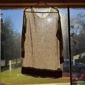 Free People Sheer Knit Oversized Sweater